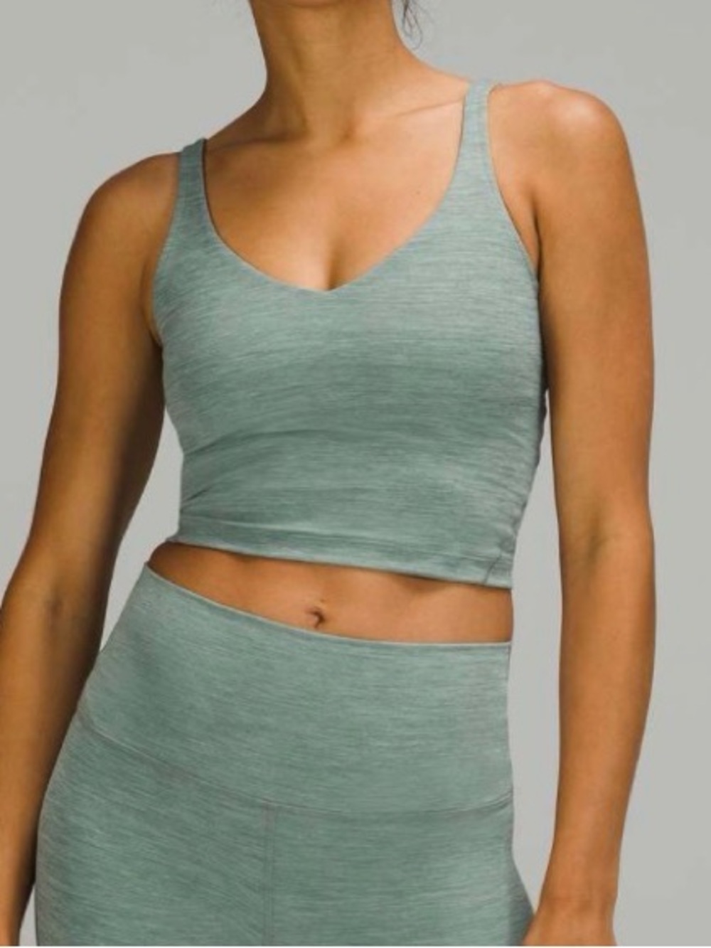 Lululemon Align Tank Heathered Tidewater Teal Size 6 Yoga Running Activewear